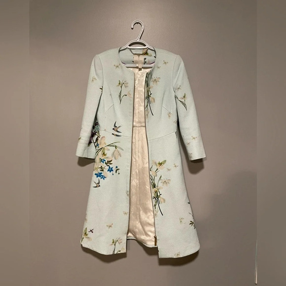 Ted Baker Pastel Green and Floral Print Jacket size 1 - Picture 4 of 7